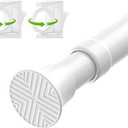 Tension Rods 23-48Inch Tension Curtain Rod Adjustable Curtain Rods No Drilling White Tension Rods for Windows Spring Curtain Rod Tension rods for Doorway,Closet,Windows