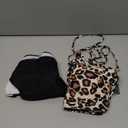 Blooming Jelly Womens High Waisted Bikini Sets Color Block Two Piece Swimsuit V Neck Crisscross Back Bathing Suit (Small, Black Leopard)