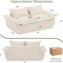 JUIKURY 55" Convertible Corduroy Sofa Bed, Boneless Foldable Loveseat Sleeper Couch, Compressed Foam Floor Sofa with Removable Cushions & Pillows for Small Space Living Room