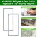 (GRAY) W10830162 Refrigerator Door Gasket (2 Pack),French Refrigerator Door Gasket Compatible with Whirlpool KitchenAid Fit Model WRF535SMBM00 Refrigerator Door Seal Part Replaces 12723206AP etc