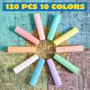 JOYIN 120 PCS Sidewalk Chalks for Kids Giant Box Non-toxic Jumbo Colored Washable Sidewalk Chalk for Toddlers in 10 Colors
