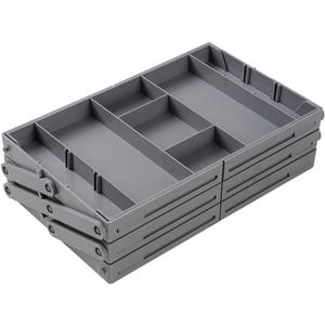 Smart Drawer Organizer Multi Level, Adjustable Folding Junk Drawer Organizer For Kitchen, Bathroom, Office, And Bedroom  Space-Saving Makeup Organizer (Grey)