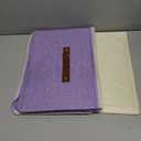 Storage Bins with Zipper Lid Cotton Linen Fabric Lidded Storage Baskets Boxes Foldable Washable Closet Shelf Clothes Organizer Container with PU Leather Handles (Purple, Large)