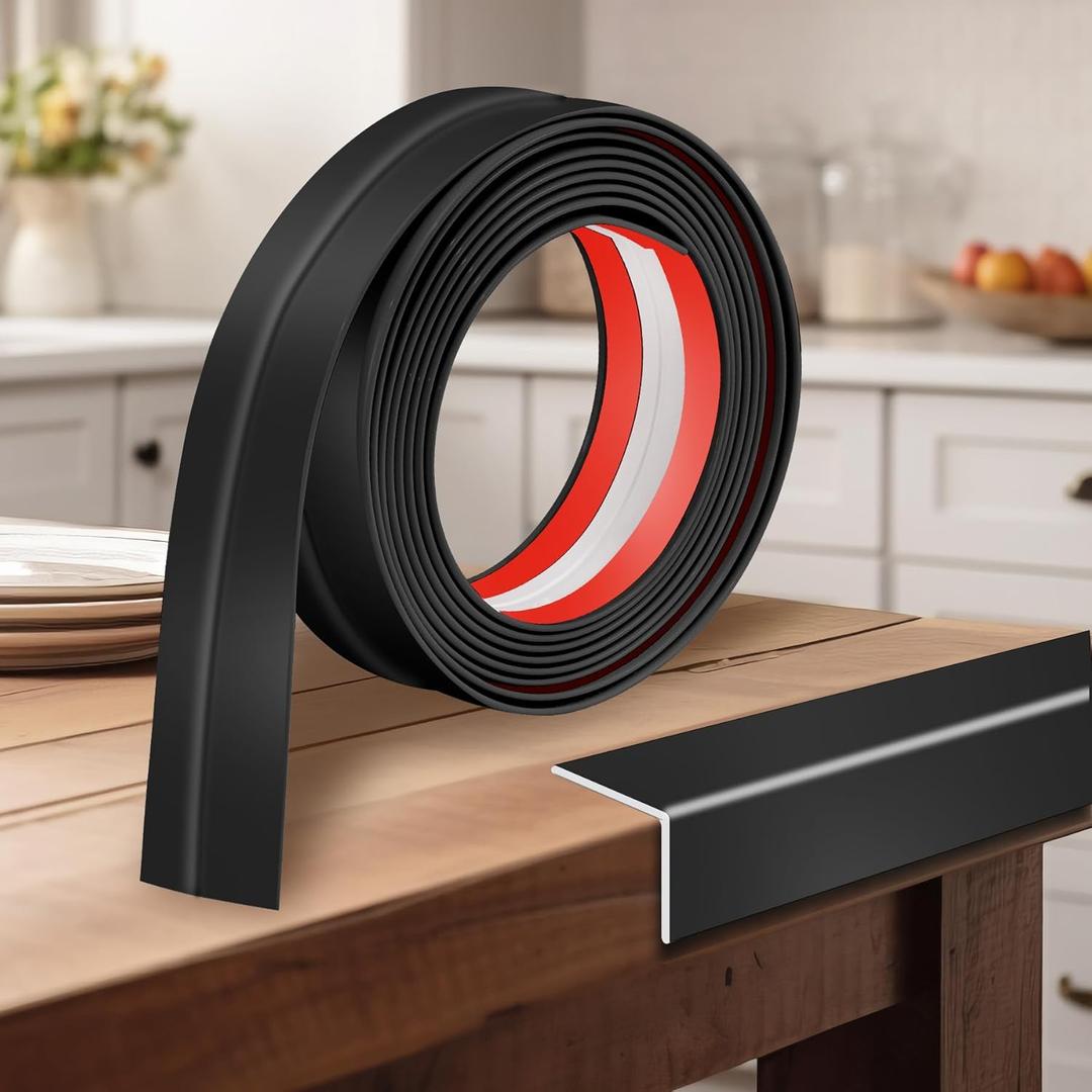 Kikerike 1.6 Inch x 10 Feet Wall Corner Protector Peel and Stick Corner Trim Molding Strip Self Adhesive wall Edge Protectors Guards for Edge Ceiling, Black
