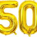 40 Inch Gold 50 Number Balloons Giant Jumbo Huge 50 Foil Mylar Helium Number Digital Balloons Gold Birthday Mylar Digital Balloons 50th Birthday Parth 50th Anniversary Events Party Decorations Pack of 2