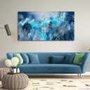 Mofutinpo Blue Canvas Wall Art Modern Abstract Wall Decor for Living Room Contemporary Pictures for Bedroom Wall Decor Artwork for Walls Dinning Room Decoration Wall Navy Blue Office Decor2040IN