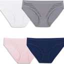 Fruit of the Loom Women's Breathable Underwear, Moisture Wicking Keeps You Cool & Comfortable (5, Coolblend - Bikini - 4 Pack - Colors May Vary)