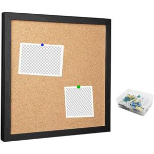Corkboards for Wall, Cork Board Bulletin Board for Walls with Frame Cork Board Tiles,12"X 12" Thick Square Wall Tiles Small Framed Cork Tiles for Office, School, Home Holiday Decor (Black, 12 * 12)