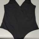 SAUNGKUAI Womens Bodysuit Sexy Plunge Deep V Neck Backless Sleeveless Tank Thong Body Suits Outfits for Going Out (Large)