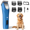 Pet Grooming Kit for Thick Curly Matted Coats - Low Noise Heavy Duty Cordless Hair Trimmer with Detachable Metal Blade
