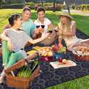 Supfitness Extra Large Picnic Blankets Waterproof Foldable (60 "x 80") Beach Blanket Waterproof Sandproof,3-Layer Thicking Mat Outdoor Packable Camping Blanket