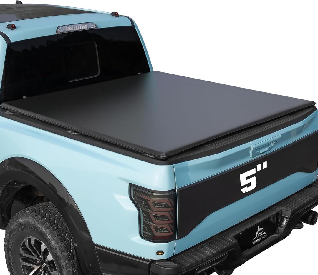 Truck Bed Tonneau Cover Compatible with Jeep Gladiator JT 2020 2021 2022 2023 2024 5 ft Box w/or w/o Trail Rail, Soft Roll Up Style