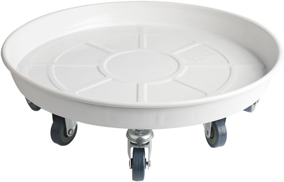 Rolling Plant Caddy Dolly with Wheels, 20" Heavy Duty Plant Stand on Casters for Planters, Wheeled Plant Roller Base for Indoor Outdoor Flower Pot, White, 1 Pack