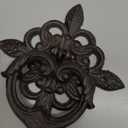 Black Antique Front Door Knocker, Gothic Cast Iron Petal Leaf Door Handle Decoration OutdoorHome Garden and Farmhouse (1 Pack)