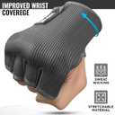 WYOX Hand Wraps Inner Gloves for Kickboxing, Hand Protection for Punching Bag Boxing Glove Liners, Muay Thai, Speed Bag Gloves, Wrist Wrap Training Gloves for Under Mitts & Elasticated (Gray)