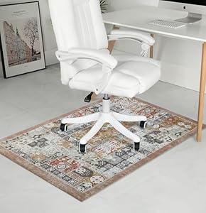 RccugmatS Chair Mat for Hardwood & Tile Floor, 47" x 52" Heavy Duty Office Chair Mat Floor pad for Rolling Chairs, Anti Slip, Non-Curve, Floor Protector for Home Office, Pink