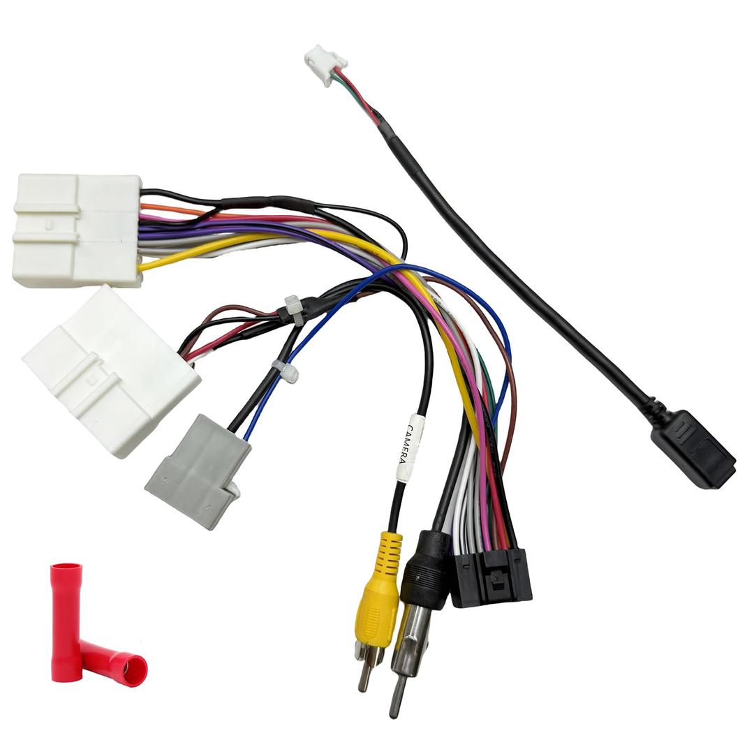 Aftermarket Radio Wiring Adapter Compatible with Nissan 2010-2017, 16Pin Android Car Stereo Harness with Antenna Adapter Reverse USB Port, Fits for Altima Rogue Murano Pathfinder Frontier Titan