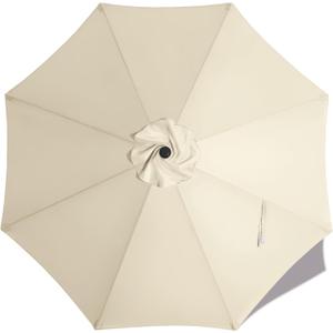 MASTERCANOPY Patio Umbrella 9 ft Replacement Canopy for 8 Ribs-Creamy White Canopy Only