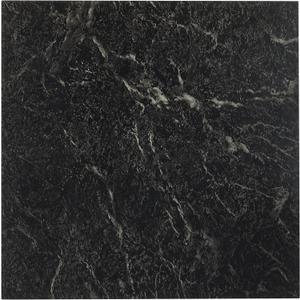 Nexus Self Adhesive 12-Inch Vinyl Floor Tiles, 20 Tiles - 12" x 12", Black w/White Vein Marble Pattern - Peel & Stick, DIY Flooring for Kitchen, Dining Room, Bedrooms & Bathrooms by Achim Home Decor