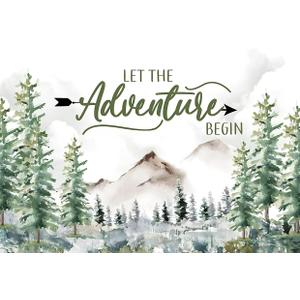 10X8FT Woodland Baby Shower Decorations Backdrop Adventure Awaits Backdrop Let The Adventure Begin Banner F73