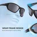 KastKing Dugan Polarized Sport Sunglasses for Men and Women, Ideal for Driving Fishing Cycling Running, UV Protection (Frame: Black/Lens: Smoke)