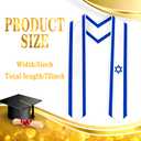 Pasonguim Graduation Stole Scarf, National Flag Design, International Graduate Satin Stole Scarf, 72" (Israel Flag)