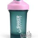 Shaker Bottle,400ml Small Protein Shaker Bottle with Mixing Ball, Portable 14oz GYM Shakes Cup for Workout,BPA free, 100% Leak Proof,Dishwasher SafeGreen (13.5 Ounces)