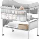 Portable Baby Diaper Changing Table, Foldable Diaper Changing Station, Waterproof Changing Table Height Adjustable Changing Station for Infant and Nursery, Mobile Changing Station