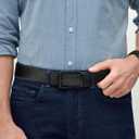 JUKMO 1.5" (38mm) Leather Ratchet Belt for Men in Gift Box (Black, L)