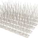 Bird Spikes for Pigeons 304 Stainless Steel Small Birds Anti Bird Spike Metal Bird Deterrent Spikes Fence Spikes Cover 25 Feet (23 Pack Uninstalled)