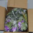Yastouay Artificial Flowers for Outdoors, 2PCS Artificial Petunias UV Resistant Fake Outdoor Flowers, Realistic Faux Flowers Fake Silk Petunias for Outside Garden Porch Patio Yard Decor, Purple