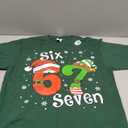 Funny Six Seven 67 Meme 6 7 Elf Santa Christmas Pajamas Kids T-Shirt Size M