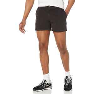 Goodthreads Men's 5" Inseam Flat-Front Stretch Chino Short Shorts, - Black, 36
