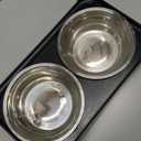 COMESOON Elevated Dog Bowls for Small Medium Dogs, 3 Height Adjustable Raised Stand with 2 Thick 6" Stainless Steel Food Bowls, Non-Slip Feeder Adjusts to 2.75", 6", 7.5", Black