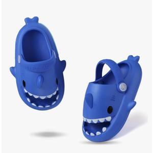 Kids Shark Slides Toddler Girls Boys Cute Cartoon Summer Cloud Slippers Toddler Baby Non-Slip Beach Pool Shower Shoes (One Slipper Has A Broken Back Strap)
