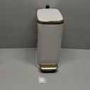 CEROELDA Small Bathroom Trash Can with Lid Soft Close-5L/1.3 Gal Slim Garbage Can-Metal Step Wastebasket-Rectangle Narrow Waste Bin for Office, Bedroom, Toilet, Live Room-White