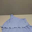 ZESICA Women's 2025 Summer Sleeveless Mini Dress Boho One Shoulder Ruffle Tiered Layered Flowy A Line Dresses (Lightblue), S