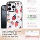 for iPhone Case - [6.6 ft Military-Grade Drop Protection] [Anti-Peel Technology] Clear Black TPU Bumper Case with Cute Design (Strawberry, iPhone 16 Pro)