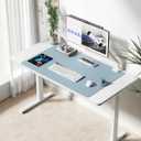 YSAGi Leather Desk Protector, Office Mat, Large Mouse Mat, Non-Slip PU Leather Blotter, Laptop Desk Mat, Waterproof Writing Pad for Office and Home(Ice Blue, 40" x 24")