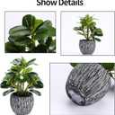 Artificial Potted Plant, Real Touch Artificial Oak Leaves Waterproof Fake Plants Indoor Outdoor, Eco Friendly Modern Concrete Greenery Plant Pots for Office Home Kitchen Shelf Farmhouse Decor