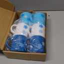 6 Pcs Christmas Mugs Bulk 6 oz Small Plastic Snowflake Mugs Reusable Hot Cocoa Mug Blue Winter Holiday Cups with Handles for Winter Party Supplies Xmas Stocking Stuffers Classroom Gifts