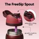 Owala FreeSip Insulated Stainless Steel Water Bottle with Straw, BPA-Free Sports Water Bottle, Great for Travel, 32 Oz, Black Cherry