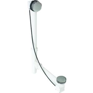 Westbrass Tubular 35 in. Cable Drive Bath Waste, Satin Nickel, D50P35TLE-07