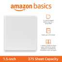 Amazon Basics 3 Ring Binders, 1.5 Inch D-Ring Organizer for School, Home Office, White, 4 Pack