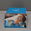Ringco Neck Massager Pillow with 3 Level Heating & Vibration Adjustable, Heated Neck Stretcher with 6 Modes, Rechargeable Cervical Traction Device for Pain Relief & Muscle Relaxation (Light Blue)