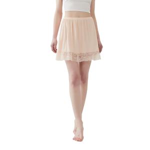 Juephe Lace Slip Underskirt Half Slips for Under Dresses Skirt Extenders Womens Anti StaticOver Knees (Beige, XXL)