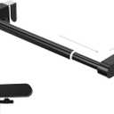 VEHHE Kitchen Towel Holder, Hand Screwed Telescopic Kitchen Towel Rack No Tools Required, Adjustable Length and Width Over The Cabinet Door Towel Rack with EVA Foam Pad (Black)