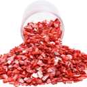 QICQDRAM Crushed Shells for Crafts 2 LBS(32OZ) Small Natural Crushed Shells Bulk, for Crafts DIY Beaching Wedding Decoration Vase Fillers (Red)