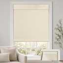 HESTIA No Drill Roman Shades for Indoor Windows, Beige, 33" W x 64" H
