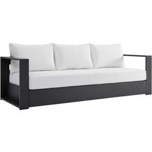 Modway Tahoe Aluminum Outdoor Patio Sofa in Gray White